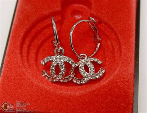 fake chanel silver earrings|replica chanel earrings.